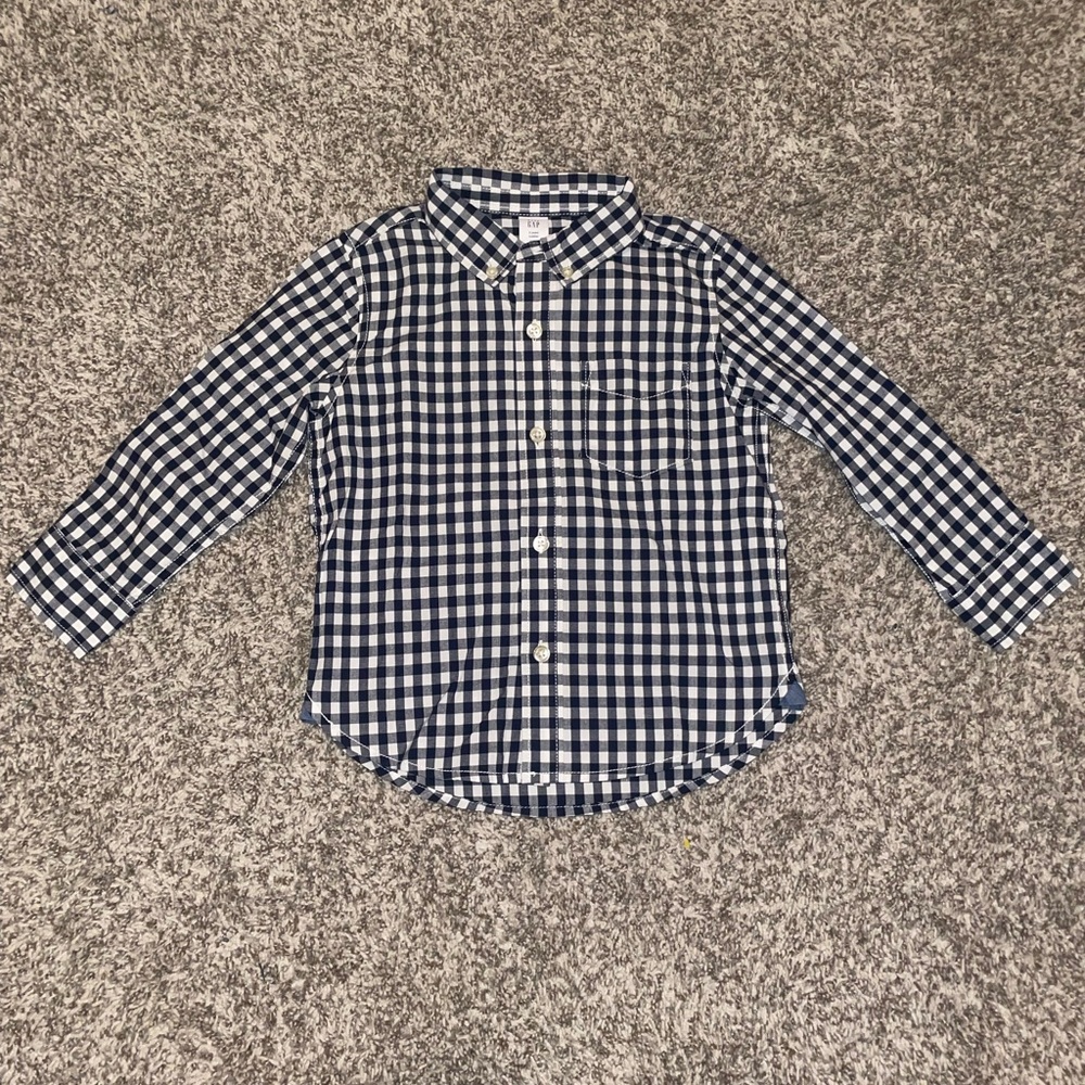 GAP 3T gingham button up